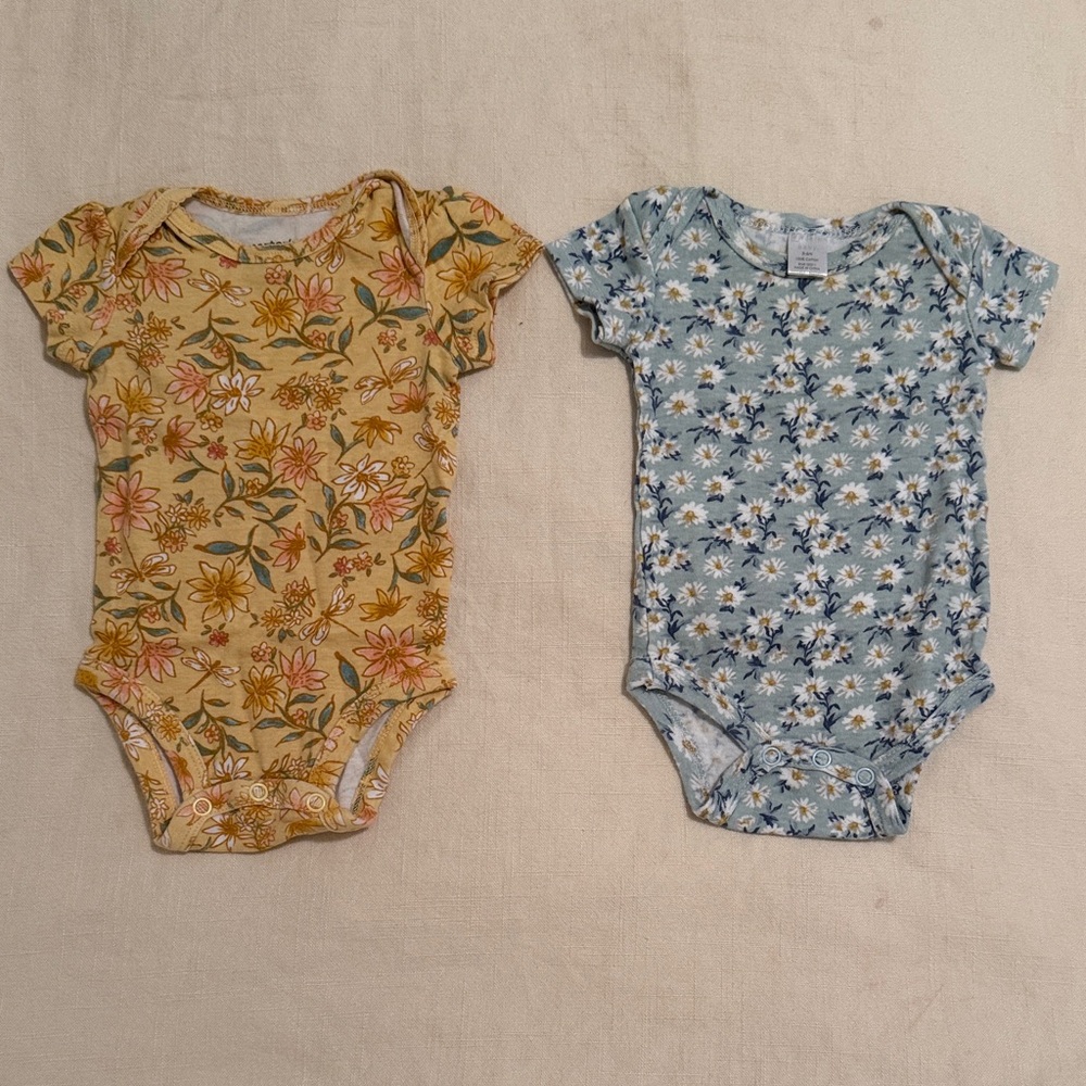 Pair of Spring Floral bodysuits